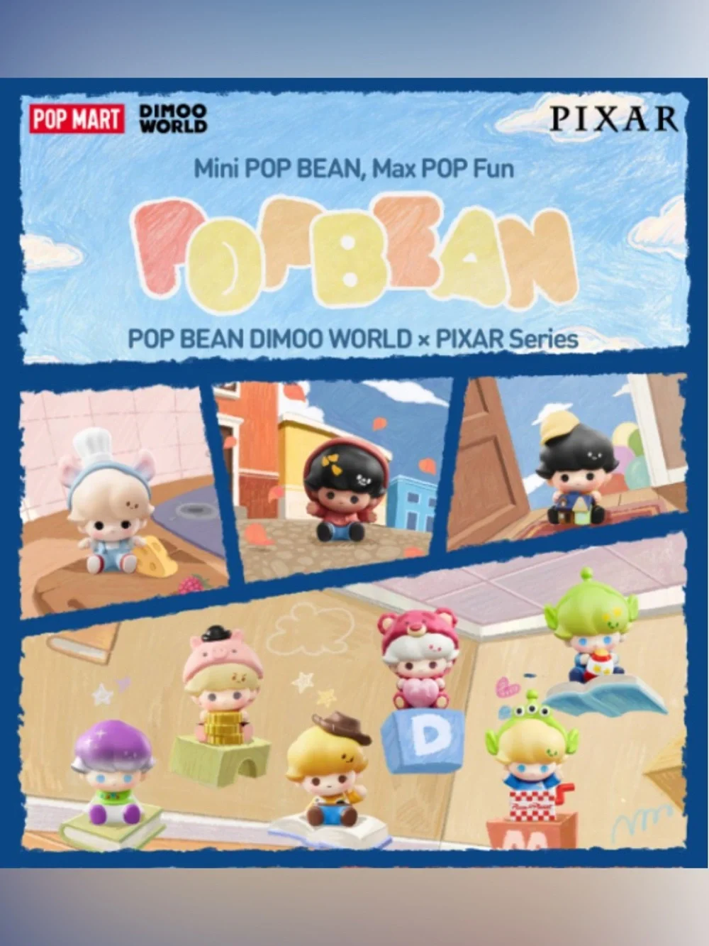 Pop Mart Pop Bean Dimoo World x Pixar, Choose Your Figure